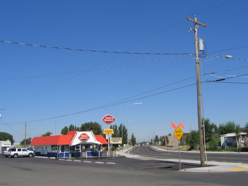 [Dairy Queen:  The sign says, "Try our new flamethrower burger"